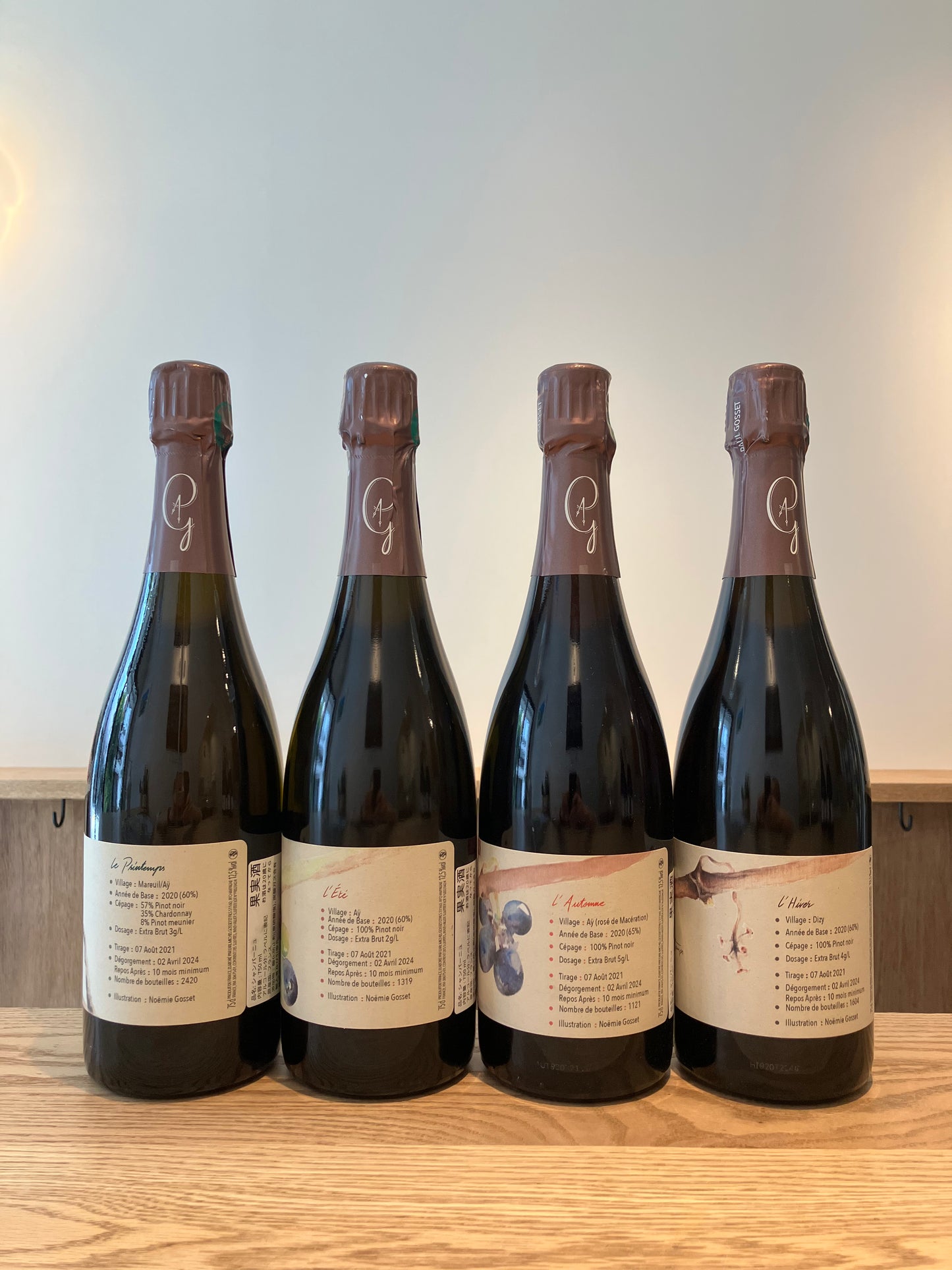 【購入条件付き】Paul Gosset Au fil des temps NV 20 Base / ポール・ゴッセ オ・フィル・デ・トン 春夏秋冬 4本セット