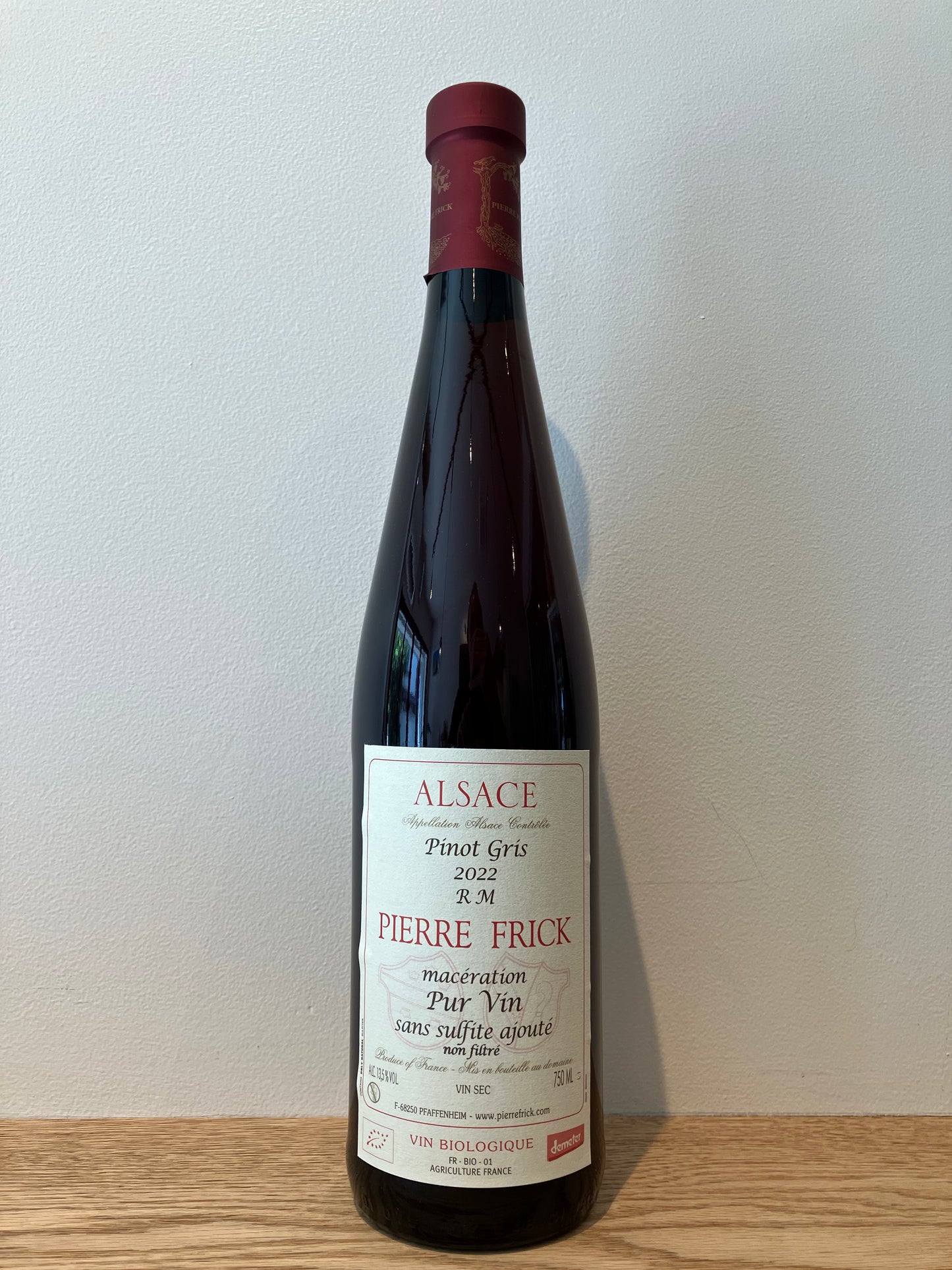 Pierre Frick Pinot Gris Macération RM sans sulfite ajouté 2022 / ピエール・フリック ピノ・グリ・マセラシオン エル・エム サン・シュルフィト・アジュテ