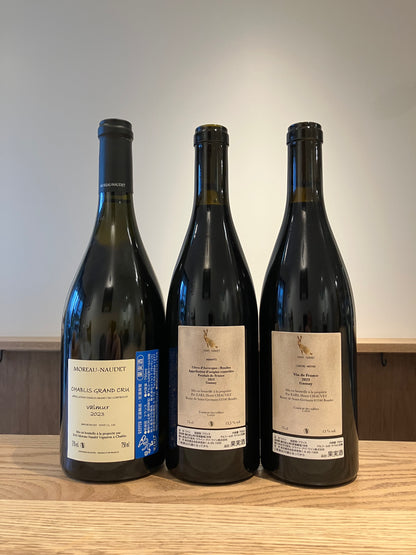 Moreau Naudet Chablis Grand Cru Valmur 2023 & Henri Chauvet Abrupt 2023 & Contre Nature 2023 / モロー・ノーデ シャブリ グラン・クリュ ヴァルミュール & アンリ・ショヴェ アブリュプト & コントル・ナチュール 3本セット